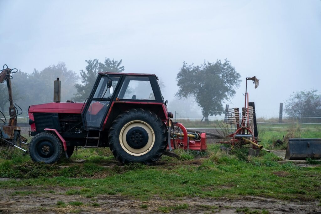 tractor at the farm yard