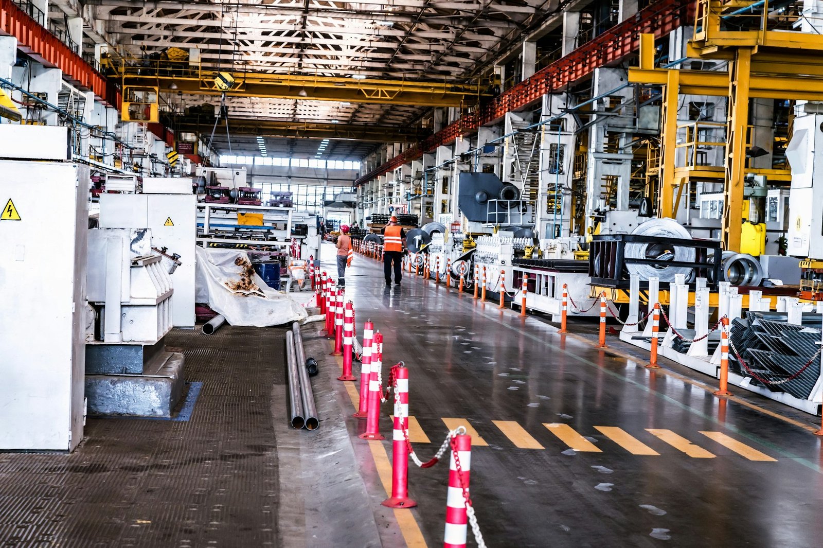 Disassembled tractor parts on the modern tractor factory